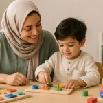 A mother chooses the right playpen for her child using a simple test based on age and skill.